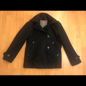 American Eagle Navy Wool Pea Coat. Size XS